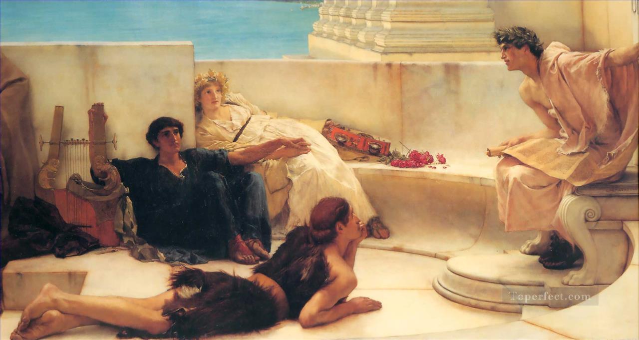 a reading from homer Romantic Sir Lawrence Alma Tadema Oil Paintings